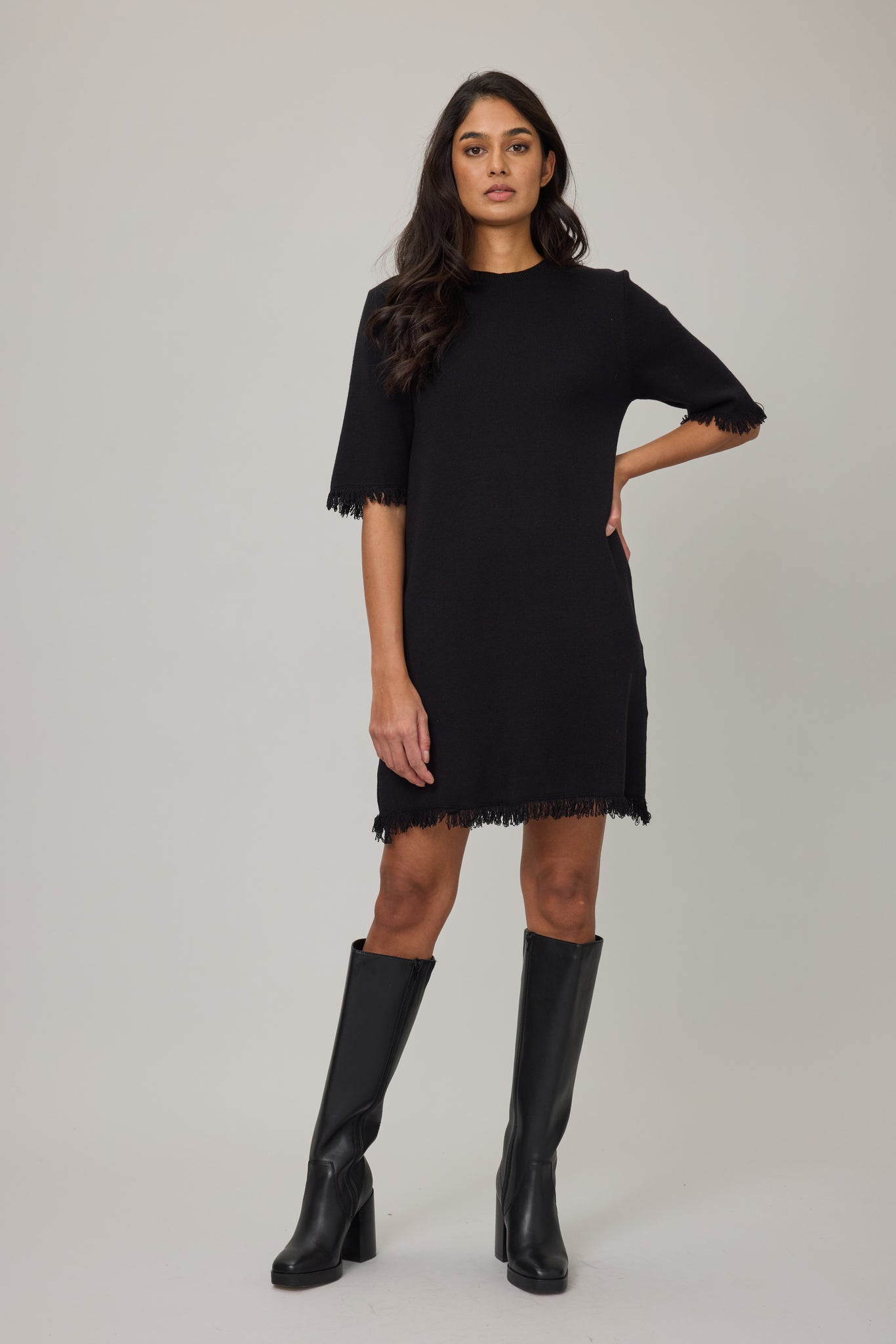Fringe Knit Dress