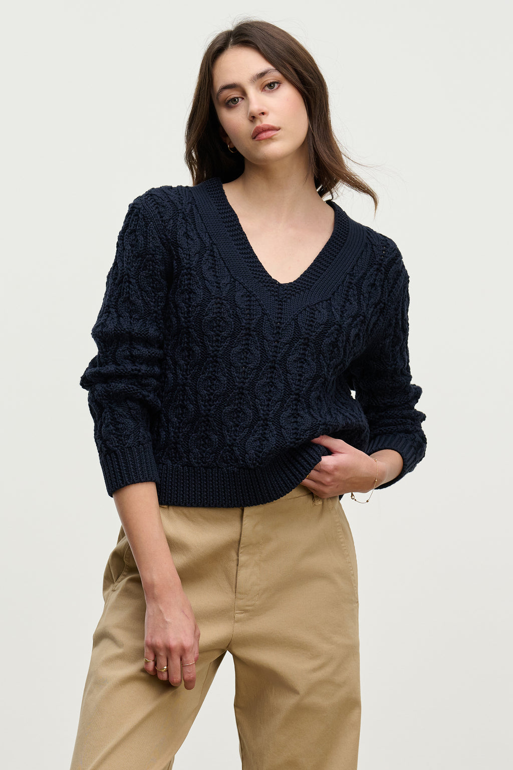 Joyce Pima Cotton V-Neck Sweater