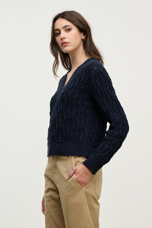 Joyce Pima Cotton V-Neck Sweater