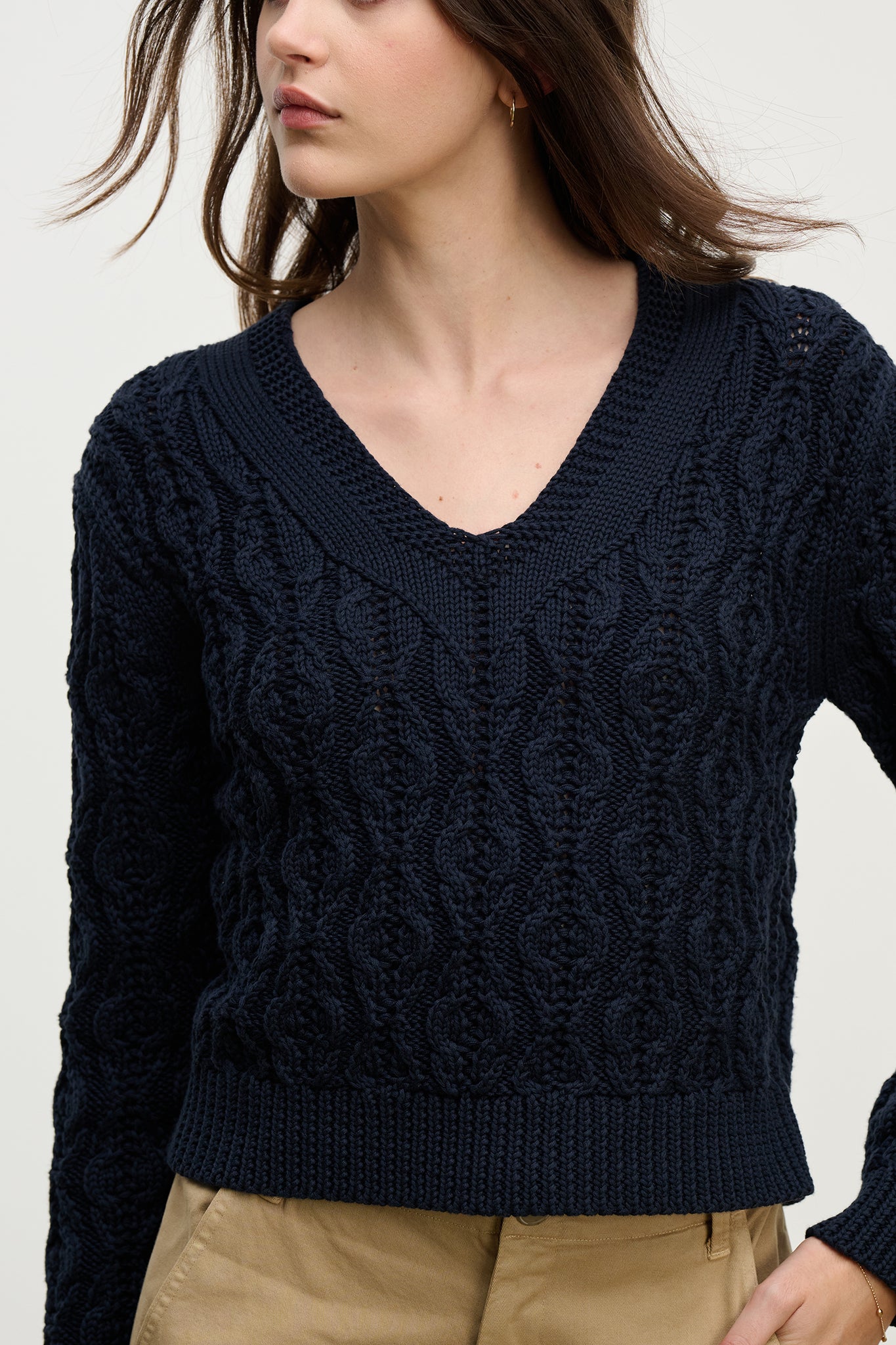 Joyce Pima Cotton V-Neck Sweater