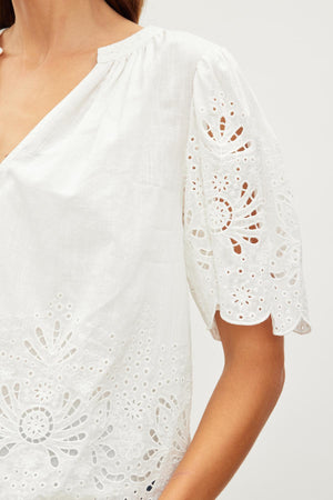 Razi Embroidered Lace Top