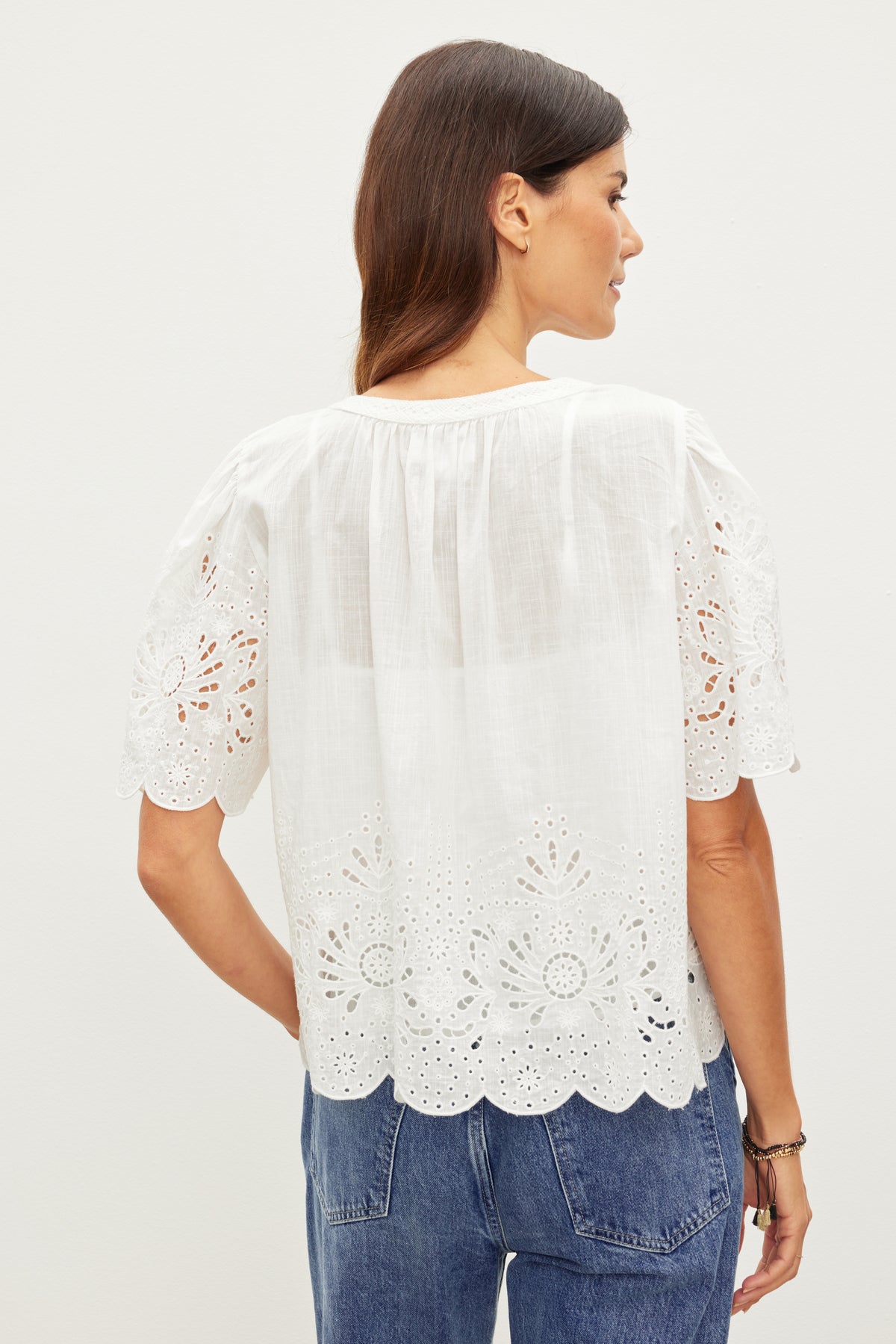 Razi Embroidered Lace Top