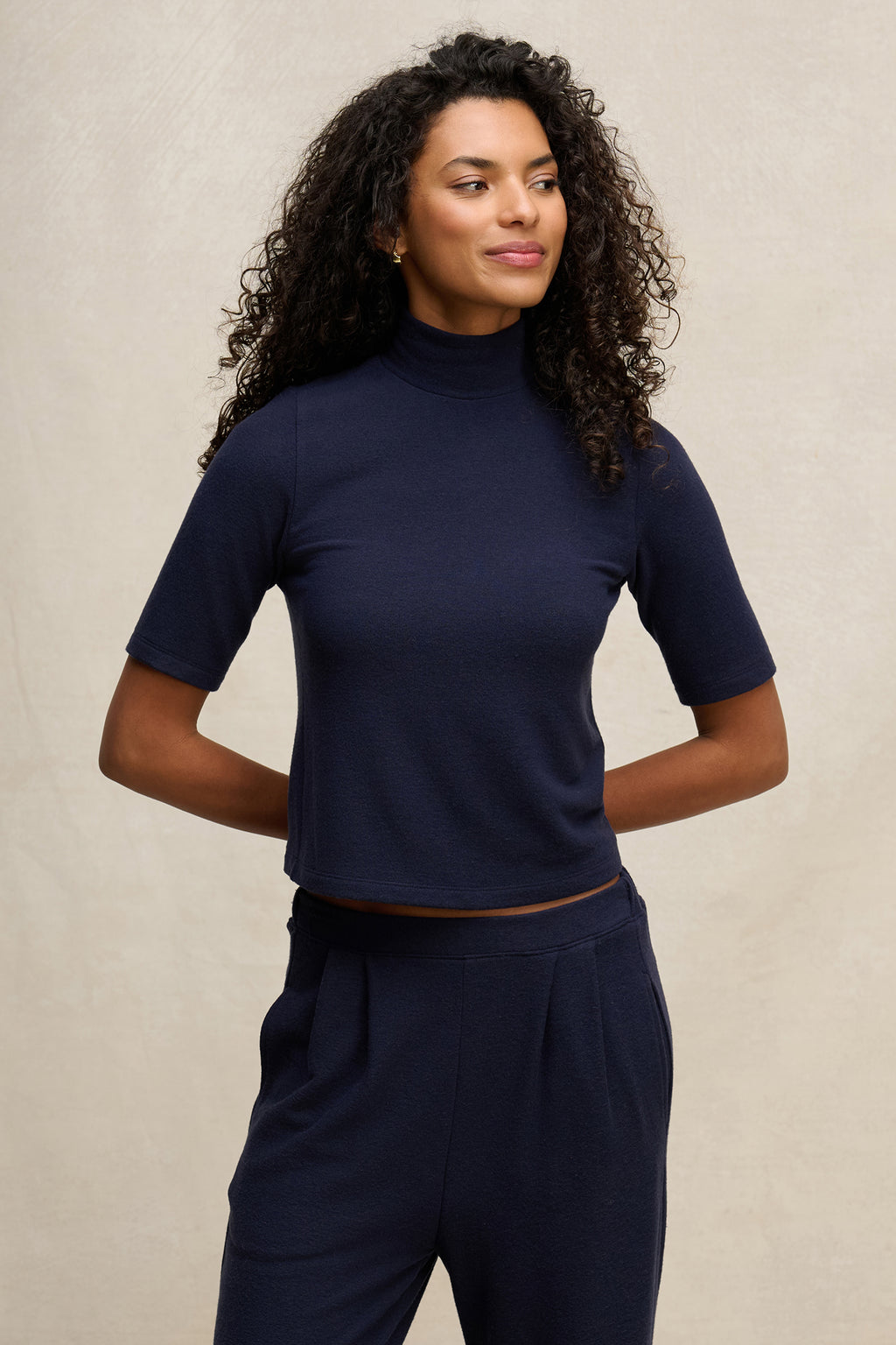 Malaya Short Sleeve Knit Turtleneck