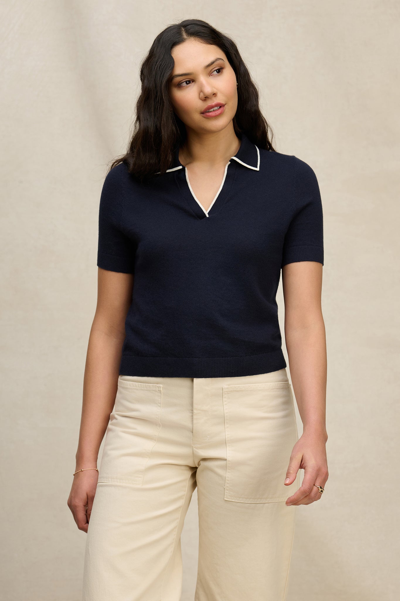 Abela Cotton Cashmere Short Sleeve Polo