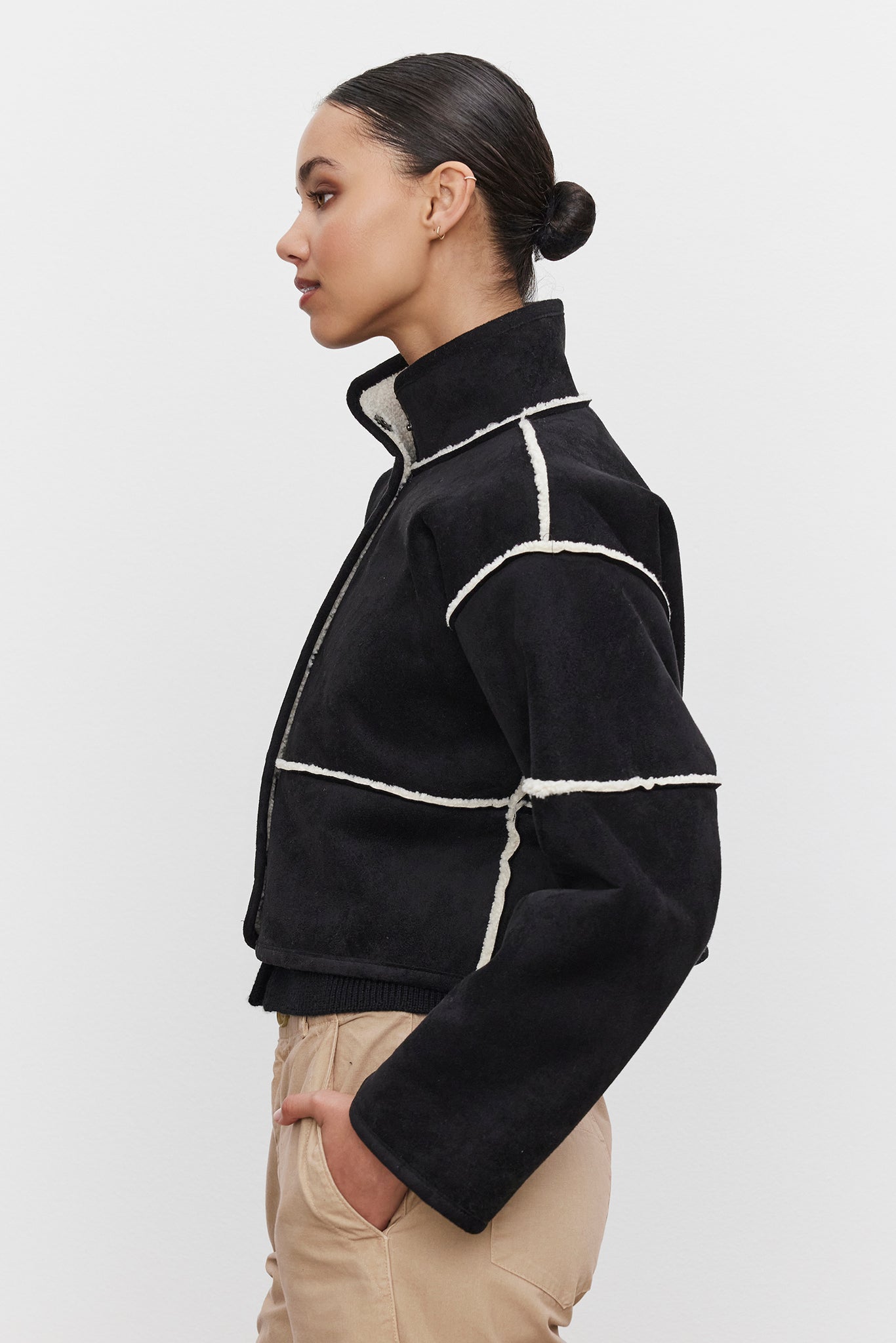 Kelly Reversible Sherpa Cropped Jacket