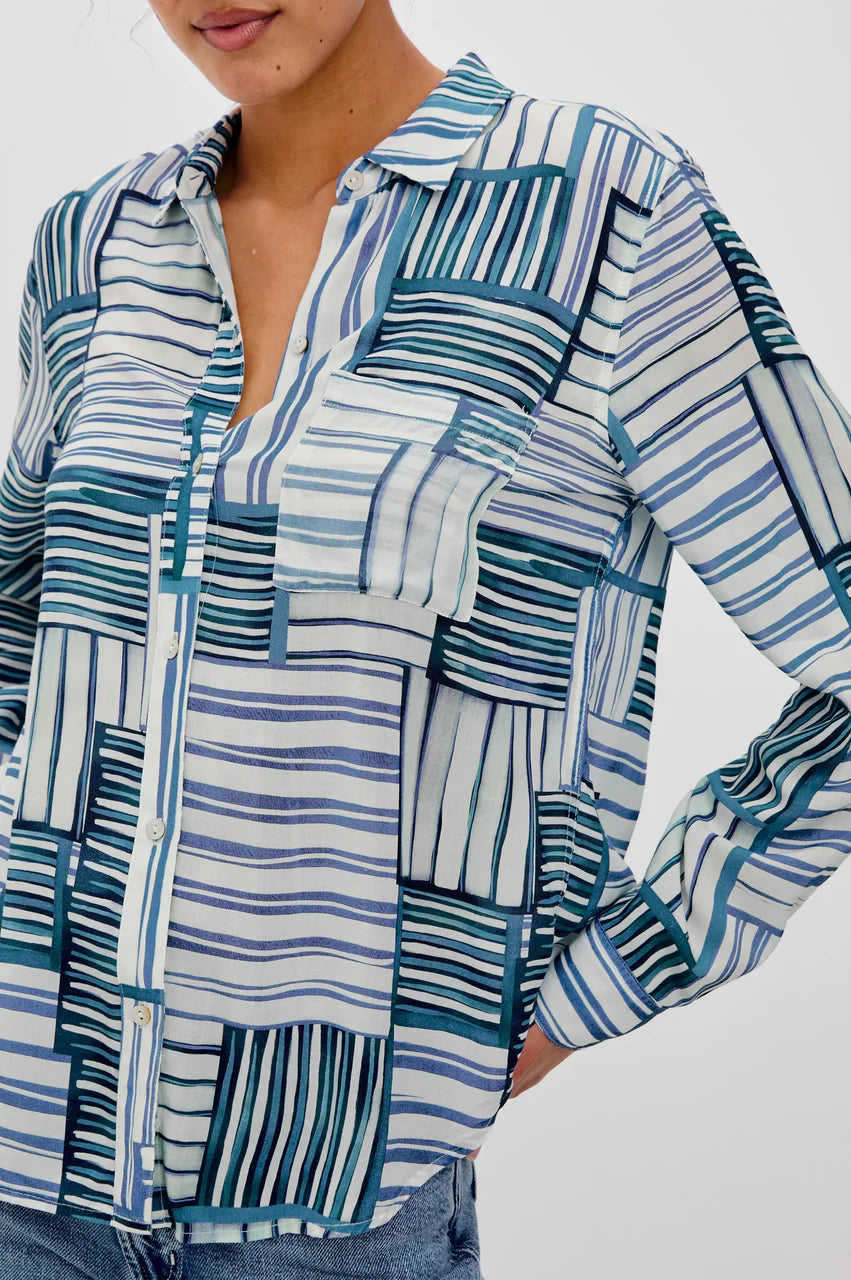 Josephine Marine Mixed Stripe Shirt