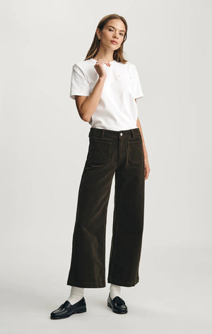 Paloma Wide Leg in Green Cord