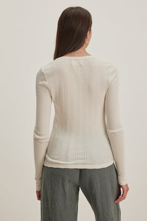 Mauri Pointelle Long Sleeve Top