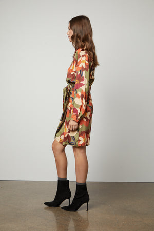 Janey Hydrangea Printed Wrap Dress