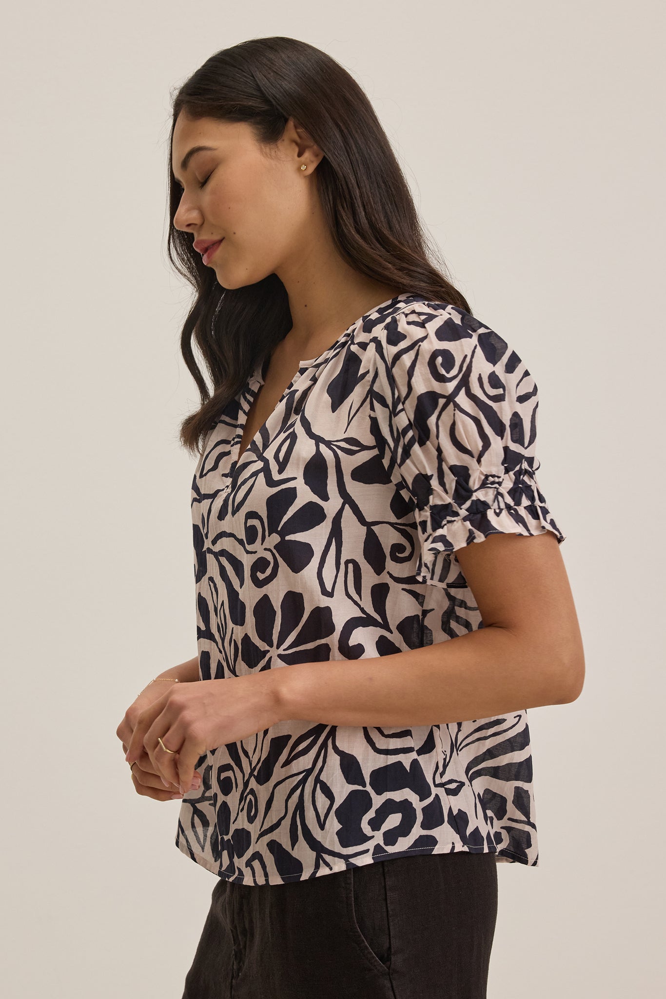 Leslie Printed Cotton Viscose Top