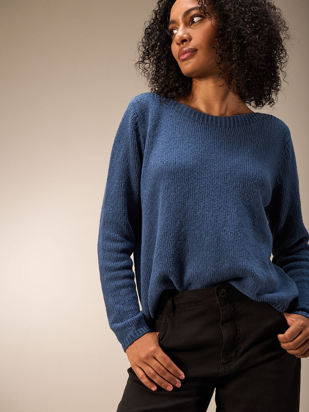 Teal Boucle Pullover Sweater