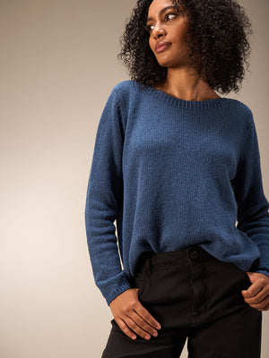 Teal Boucle Pullover Sweater