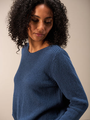 Teal Boucle Pullover Sweater