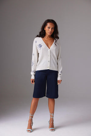 C-Rush Embroidered Cashmere Cardigan