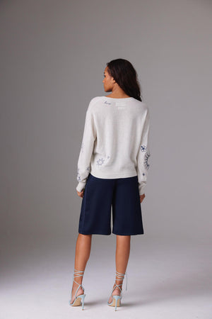 C-Rush Embroidered Cashmere Cardigan