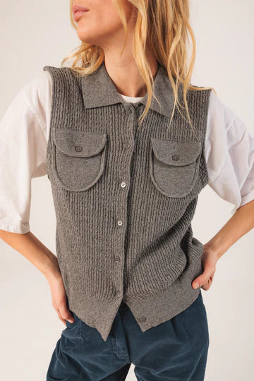 Cable-Knit Vest Top