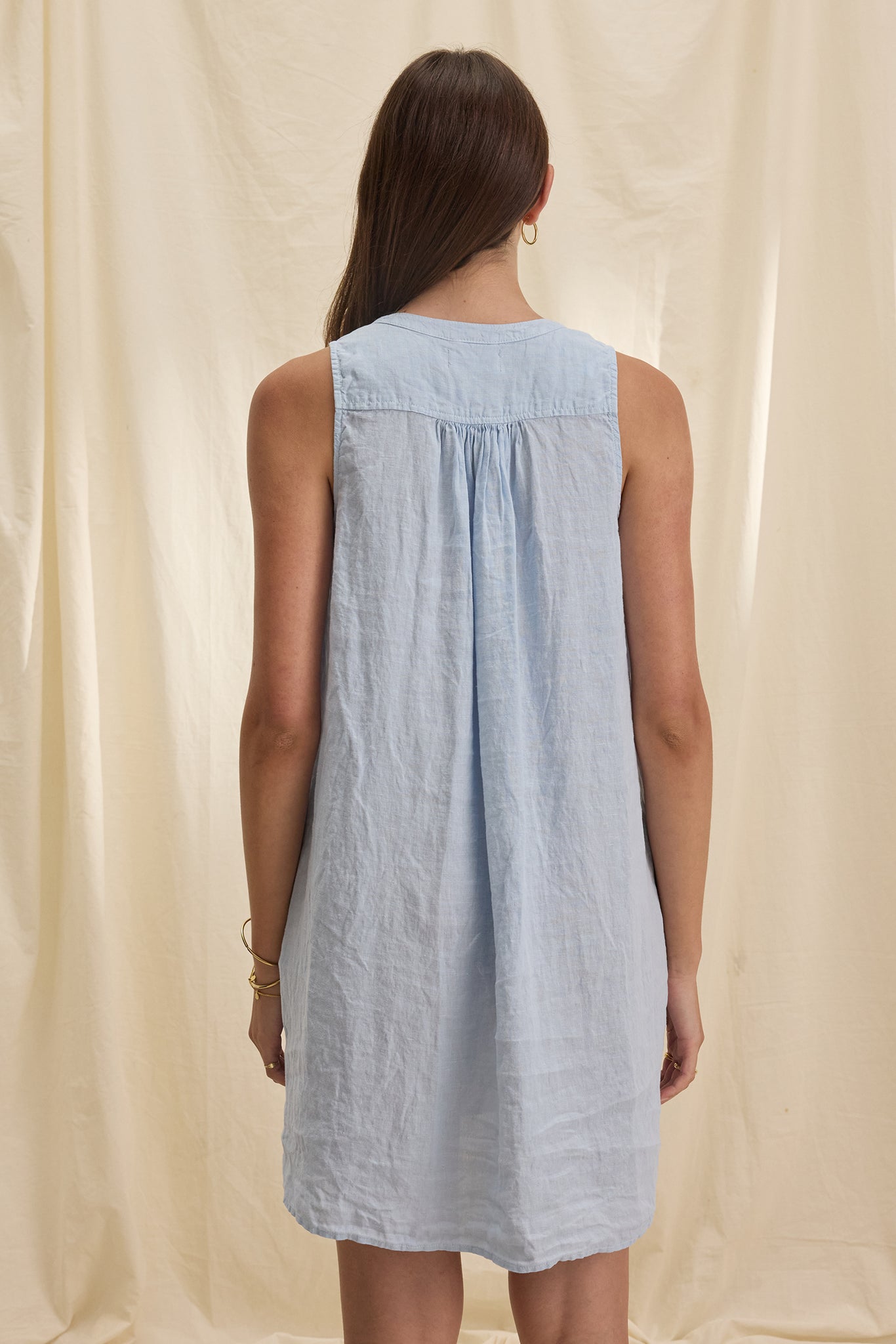 Adriana Sleeveless Woven Linen Dress