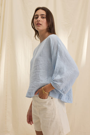 Cass Woven Linen Top