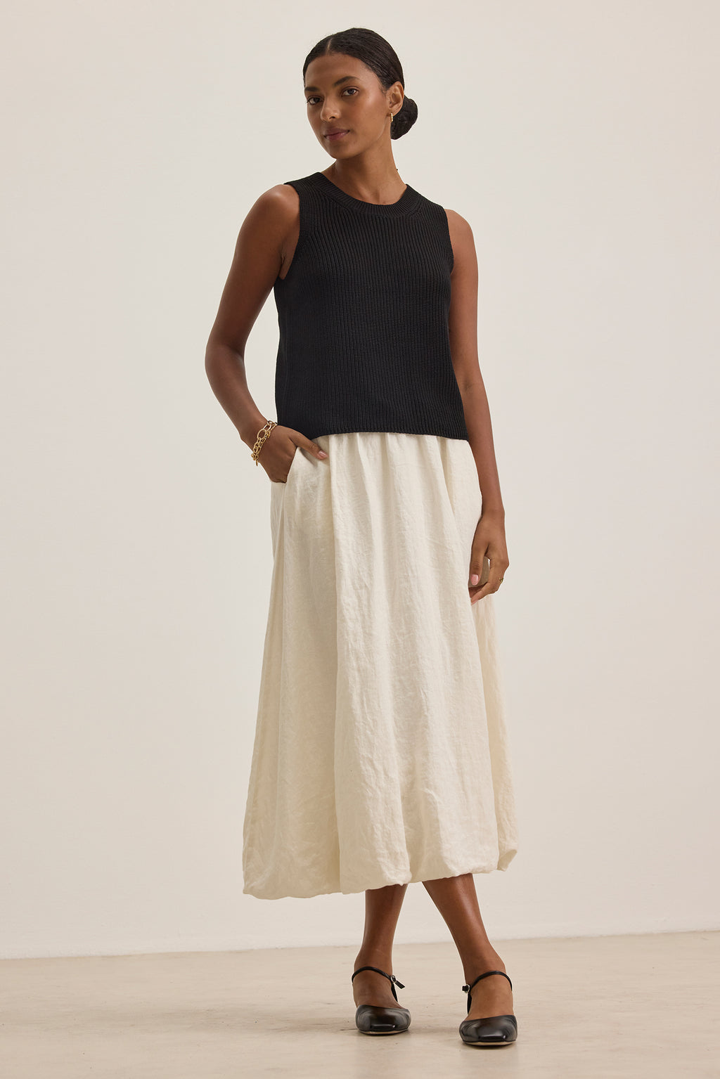 Rachelle Woven Linen Skirt