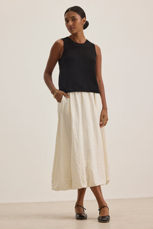 Rachelle Woven Linen Skirt