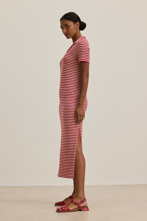 Khan Stripped Polo Maxi Dress