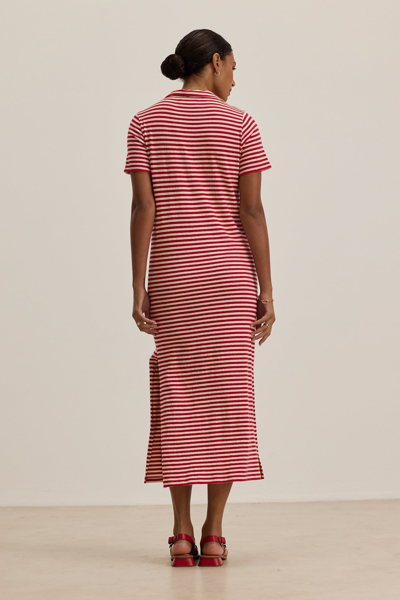 Khan Stripped Polo Maxi Dress